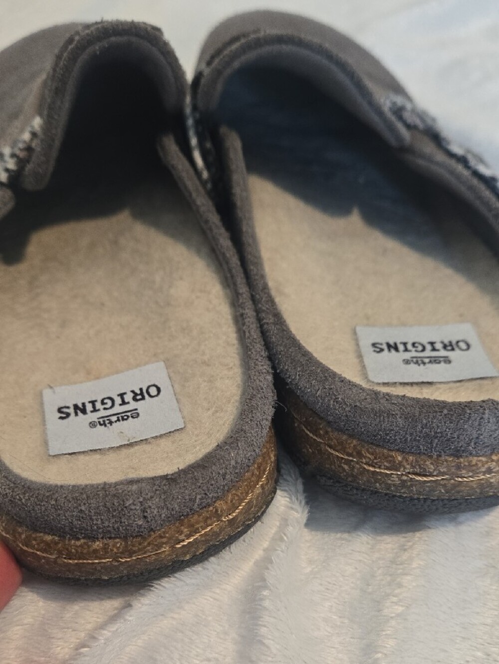 Earth Origins Lined Suede Slip-On Clogs with Patterned Strap - Picture 9 of 11